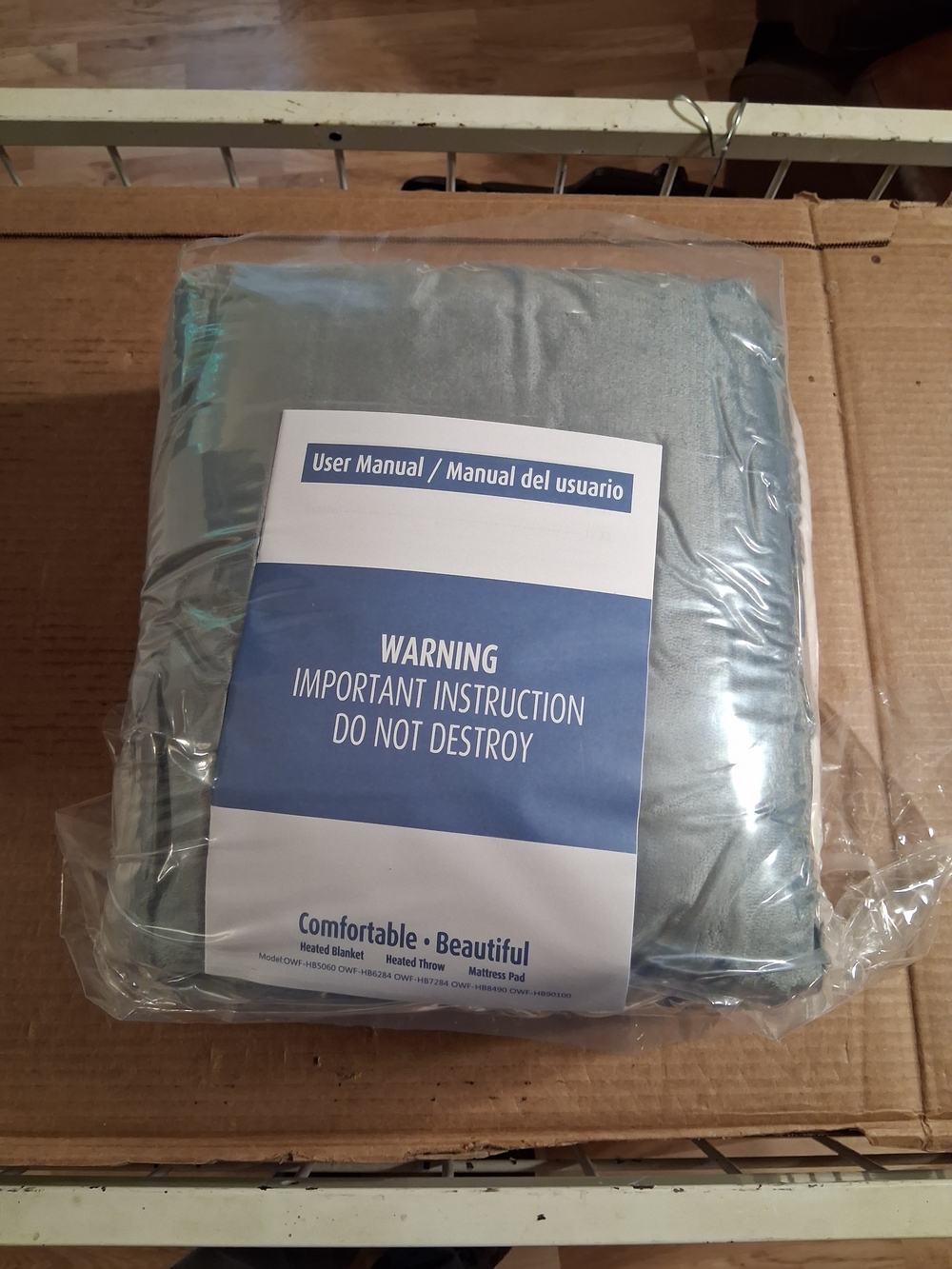 Intertek Heated Throw Blanket 50" X 60" Gray With Controller
